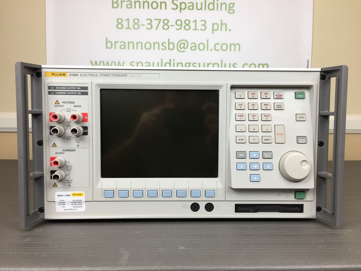 Fluke 6100A Electrical Power Standard / Calibrator with MFG Z540